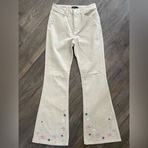 Forever 21 embroidered corduroy Tan Women's Jeans
